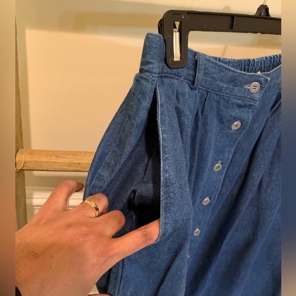 Vintage “PRAIRIE” Denim Button Down Skirt - Picture 2 of 4